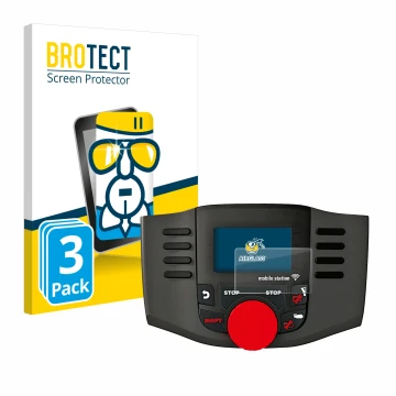 Front side of a product packaging with the brand logo BROTECT. Next to it is the device Märklin Mobile Station WLAN 60667 show