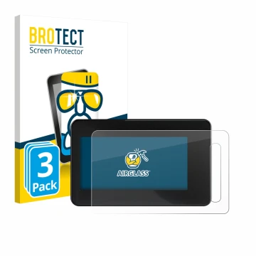 Front side of a product packaging with the brand logo BROTECT. Next to it is the device Shimano Steps SC-EN600 shown with the 