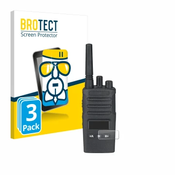 Front side of a product packaging with the brand logo BROTECT. Next to it is the device Motorola XT460 shown with the correspo