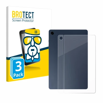 Front side of a product packaging with the brand logo BROTECT. Next to it is the device Samsung Galaxy Tab A9 Plus WiFi (Back)