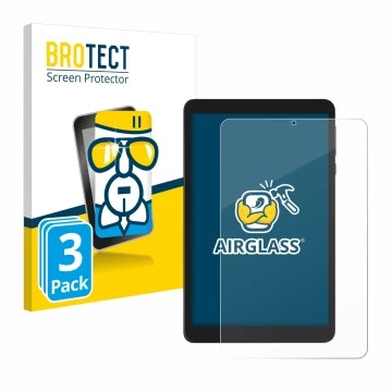 Front side of a product packaging with the brand logo BROTECT. Next to it is the device Doogee T20 Mini shown with the corresp