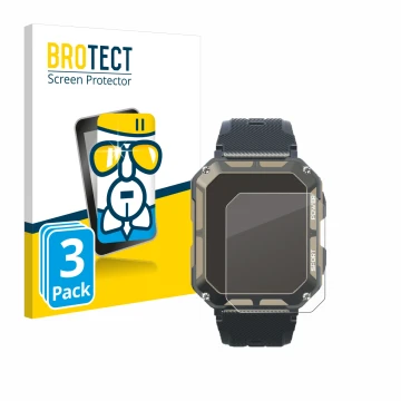 Front side of a product packaging with the brand logo BROTECT. Next to it is the device Blackview C20Pro 1.83