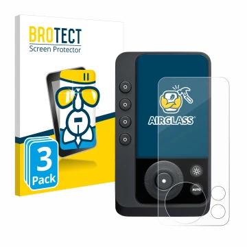 Front side of a product packaging with the brand logo BROTECT. Next to it is the device Profoto Connect Pro shown with the cor