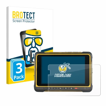 Front side of a product packaging with the brand logo BROTECT. Next to it is the device AIR3 7.3 shown with the corresponding 