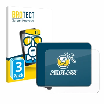 Front side of a product packaging with the brand logo BROTECT. Next to it is the device Bambu Lab A1 3D Printer shown with the