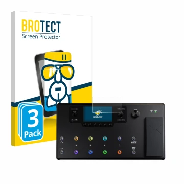Front side of a product packaging with the brand logo BROTECT. Next to it is the device Line 6 Helix LT shown with the corresp