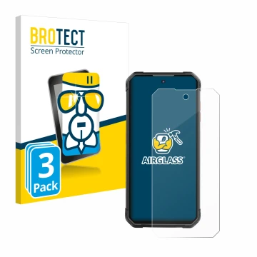 Front side of a product packaging with the brand logo BROTECT. Next to it is the device iiiF150 B2 Pro shown with the correspo