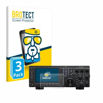 Front side of a product packaging with the brand logo BROTECT. Next to it is the device Kenwood TS-890S shown with the corresp