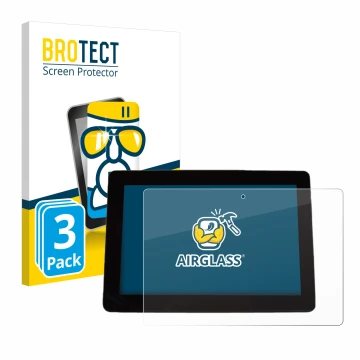 Front side of a product packaging with the brand logo BROTECT. Next to it is the device Trimble XCN 1050 shown with the corres