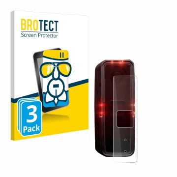 Front side of a product packaging with the brand logo BROTECT. Next to it is the device Alps Alpine Ride Safety RS 1000 shown 