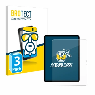 Front side of a product packaging with the brand logo BROTECT. Next to it is the device Apple iPad Air 13