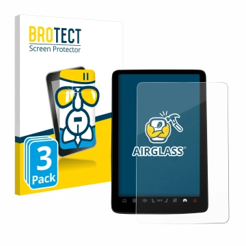 Front side of a product packaging with the brand logo BROTECT. Next to it is the device Volvo EX30 12.3