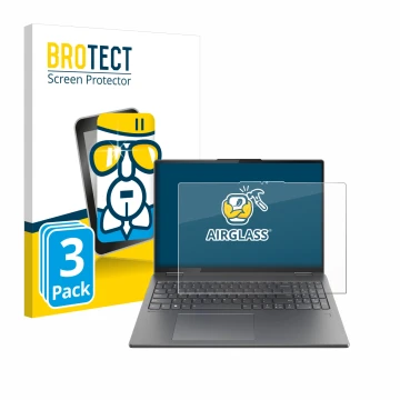 Front side of a product packaging with the brand logo BROTECT. Next to it is the device Lenovo Yoga 7i 2-in-1 Gen 9 16