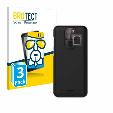 Front side of a product packaging with the brand logo BROTECT. Next to it is the device Emporia Smart 5 Mini (ONLY Camera Lens