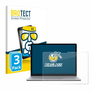 Front side of a product packaging with the brand logo BROTECT. Next to it is the device Microsoft Surface Laptop 6 13.5