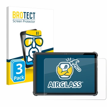 Front side of a product packaging with the brand logo BROTECT. Next to it is the device Oukitel RT6 shown with the correspondi