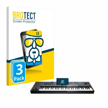 Front side of a product packaging with the brand logo BROTECT. Next to it is the device KORG Pa5X shown with the corresponding
