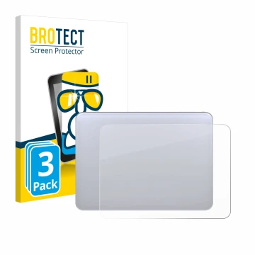 Front side of a product packaging with the brand logo BROTECT. Next to it is the device Apple Magic 3 (Touch Trackpad) shown w