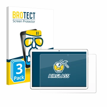 Front side of a product packaging with the brand logo BROTECT. Next to it is the device niuniutab KT107 shown with the corresp