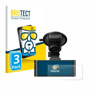 Front side of a product packaging with the brand logo BROTECT. Next to it is the device Redtiger F7NS 4K shown with the corres