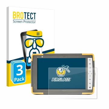 Front side of a product packaging with the brand logo BROTECT. Next to it is the device Topcon FC-6000 shown with the correspo