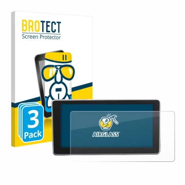 Front side of a product packaging with the brand logo BROTECT. Next to it is the device Audi A4 B9 2016 MMI 8
