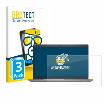 Front side of a product packaging with the brand logo BROTECT. Next to it is the device Dell Latitude 5550 Laptop shown with t