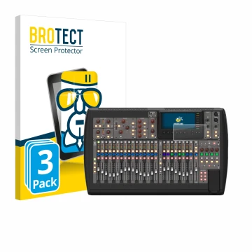 Front side of a product packaging with the brand logo BROTECT. Next to it is the device Behringer X32 shown with the correspon