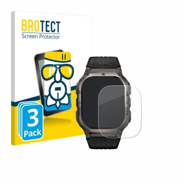 Front side of a product packaging with the brand logo BROTECT. Next to it is the device Kospet Tank M3 shown with the correspo