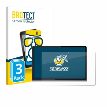 Front side of a product packaging with the brand logo BROTECT. Next to it is the device Lenovo Tab Plus shown with the corresp