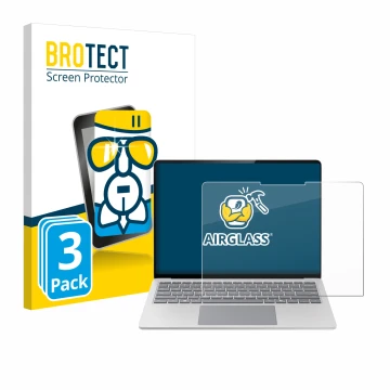 Front side of a product packaging with the brand logo BROTECT. Next to it is the device Microsoft Surface Laptop 7 15