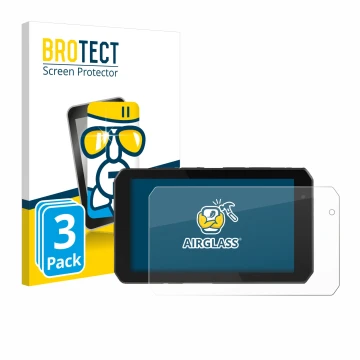 Front side of a product packaging with the brand logo BROTECT. Next to it is the device Chigee AIO-5 Play shown with the corre