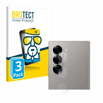 Front side of a product packaging with the brand logo BROTECT. Next to it is the device Samsung Galaxy Z Fold 6 5G (ONLY Camer