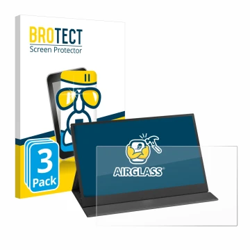 Front side of a product packaging with the brand logo BROTECT. Next to it is the device Yodoit PTM15 15.6
