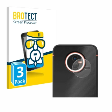 Front side of a product packaging with the brand logo BROTECT. Next to it is the device Gigaset GX4 Pro (ONLY Camera Lens) sho