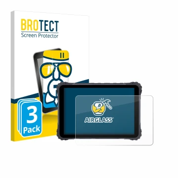 Front side of a product packaging with the brand logo BROTECT. Next to it is the device Topicon MDT865 shown with the correspo