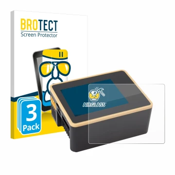 Front side of a product packaging with the brand logo BROTECT. Next to it is the device Junsi iCharger X6 shown with the corre