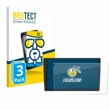 Front side of a product packaging with the brand logo BROTECT. Next to it is the device Eonon ua12s plus-6g shown with the cor