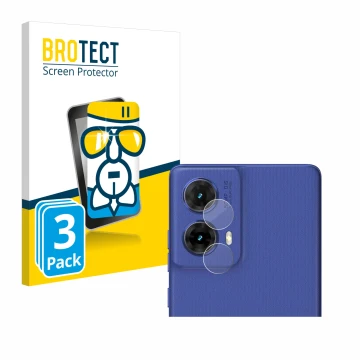 Front side of a product packaging with the brand logo BROTECT. Next to it is the device Motorola Moto G85 (ONLY Camera) shown 