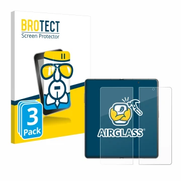 Front side of a product packaging with the brand logo BROTECT. Next to it is the device Honor Magic V3 (inneres Display) shown