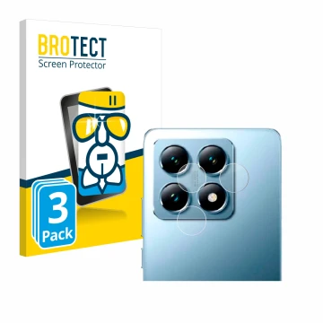 Front side of a product packaging with the brand logo BROTECT. Next to it is the device Xiaomi 14T (ONLY Camera Lens) shown wi