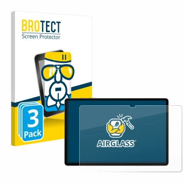 Front side of a product packaging with the brand logo BROTECT. Next to it is the device Samsung Galaxy Tab S10 Plus 5G shown w