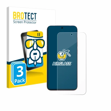 Front side of a product packaging with the brand logo BROTECT. Next to it is the device Vivo X200 Pro mini shown with the corr