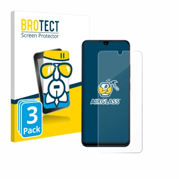 Front side of a product packaging with the brand logo BROTECT. Next to it is the device Xiaomi Redmi 14C shown with the corres