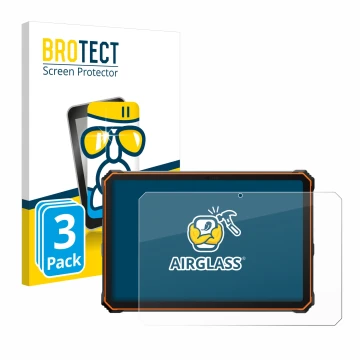 Front side of a product packaging with the brand logo BROTECT. Next to it is the device Blackview Active 10 Pro 10.95