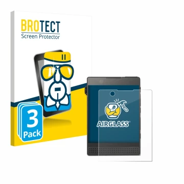 Front side of a product packaging with the brand logo BROTECT. Next to it is the device Light Phone 3 shown with the correspon