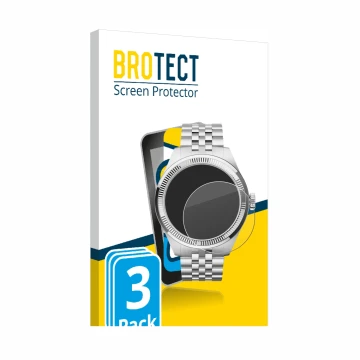 Front side of a product packaging with the brand logo BROTECT. Next to it is the device Withings ScanWatch Nova Brilliant (39 