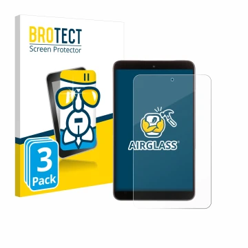 Front side of a product packaging with the brand logo BROTECT. Next to it is the device Nokia T10 (portrait) shown with the co