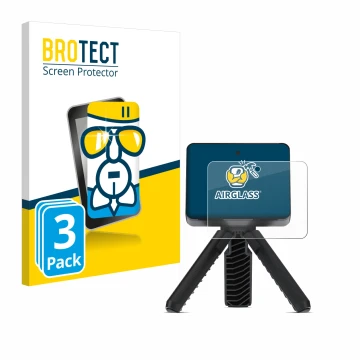 Front side of a product packaging with the brand logo BROTECT. Next to it is the device Garmin Approach R10 shown with the cor