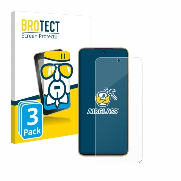 Front side of a product packaging with the brand logo BROTECT. Next to it is the device Motorola Edge 50 Neo shown with the co